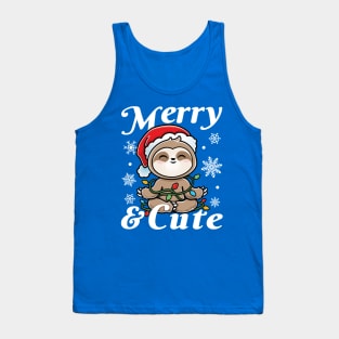 Christmas Sloth Merry & Cute Tank Top